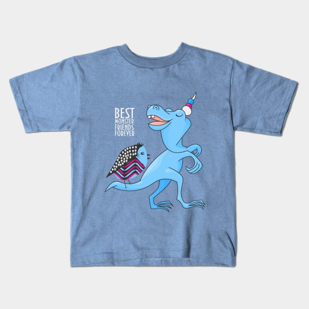 Best Monsters Friends Forever Kids T-Shirt by tatadonets